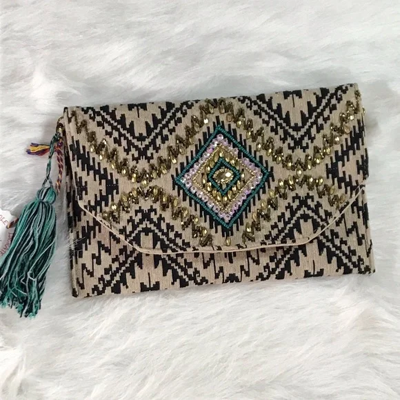 ☀️Beaded clutch with crossbody chain - Picture 7 of 12